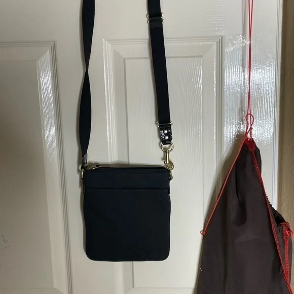 Coach Signature Logo Crossbody Style Black Canvas And Nylon Bag# J0982 - 43457  - Picture 12 of 12